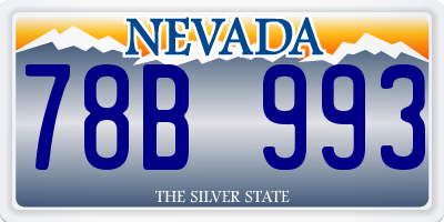 NV license plate 78B993