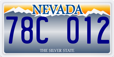 NV license plate 78C012