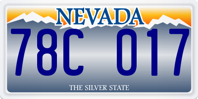 NV license plate 78C017