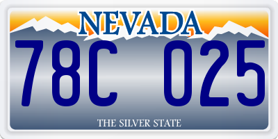 NV license plate 78C025