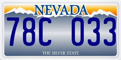 NV license plate 78C033