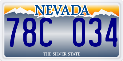 NV license plate 78C034