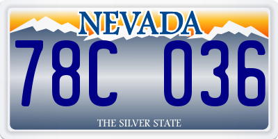 NV license plate 78C036