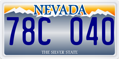 NV license plate 78C040