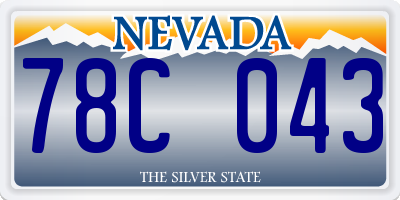 NV license plate 78C043