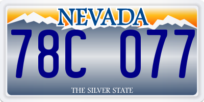 NV license plate 78C077