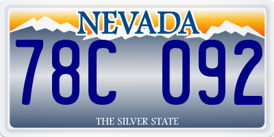 NV license plate 78C092