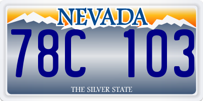 NV license plate 78C103