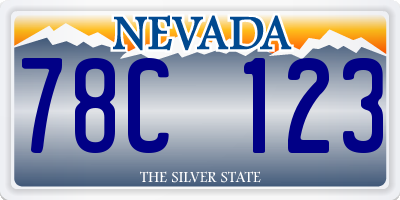 NV license plate 78C123