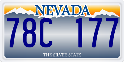 NV license plate 78C177