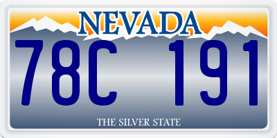 NV license plate 78C191