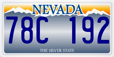 NV license plate 78C192