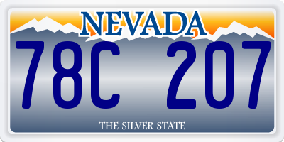 NV license plate 78C207