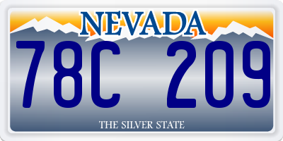 NV license plate 78C209