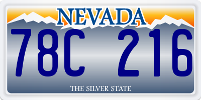 NV license plate 78C216