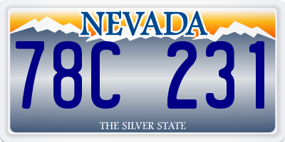 NV license plate 78C231