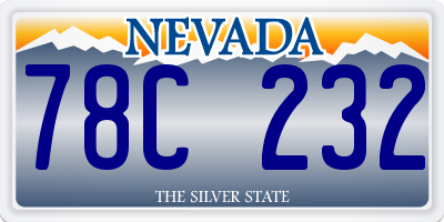 NV license plate 78C232