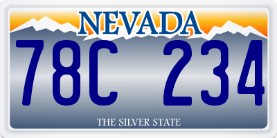 NV license plate 78C234