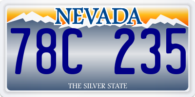 NV license plate 78C235