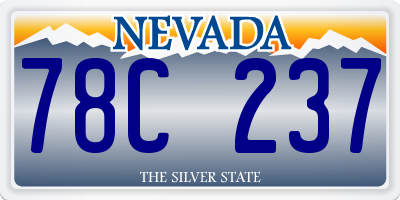 NV license plate 78C237
