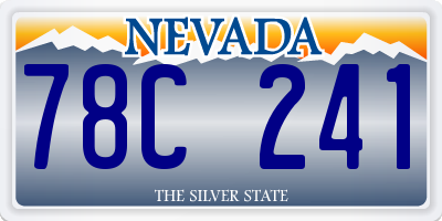 NV license plate 78C241