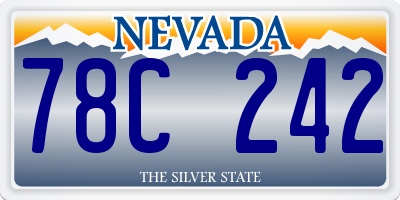 NV license plate 78C242
