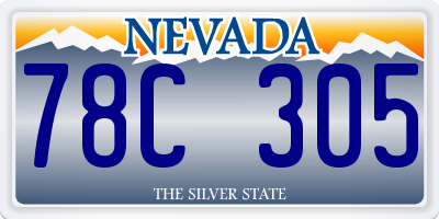 NV license plate 78C305