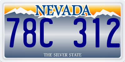 NV license plate 78C312