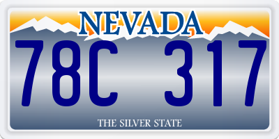 NV license plate 78C317