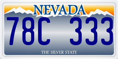NV license plate 78C333