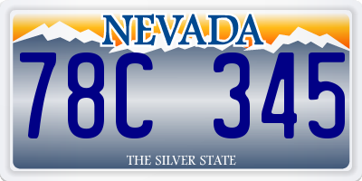 NV license plate 78C345