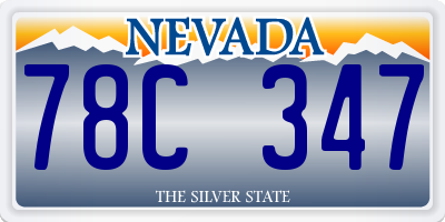 NV license plate 78C347