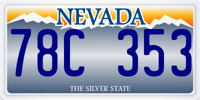 NV license plate 78C353
