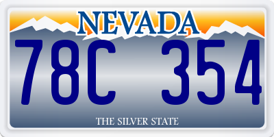 NV license plate 78C354