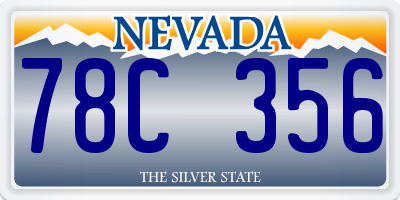 NV license plate 78C356