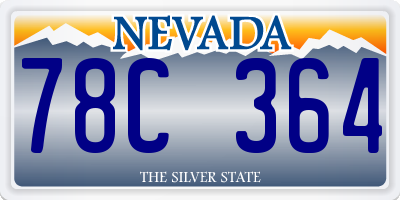 NV license plate 78C364