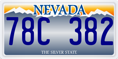 NV license plate 78C382