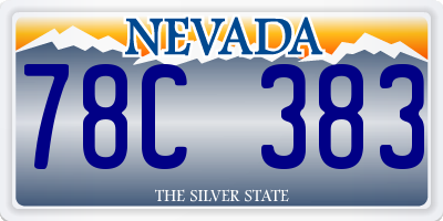 NV license plate 78C383