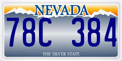 NV license plate 78C384