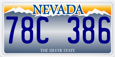 NV license plate 78C386