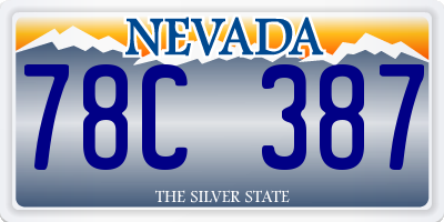 NV license plate 78C387