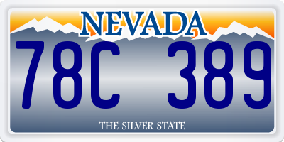 NV license plate 78C389