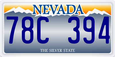 NV license plate 78C394