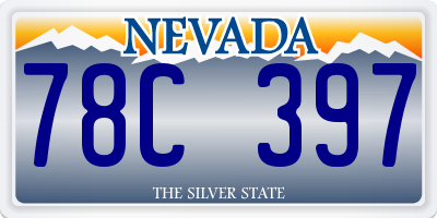 NV license plate 78C397