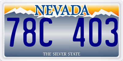 NV license plate 78C403