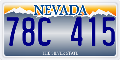 NV license plate 78C415