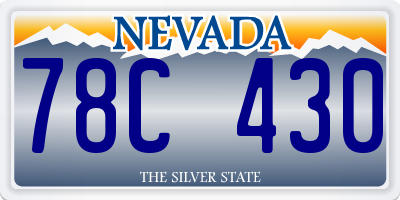 NV license plate 78C430
