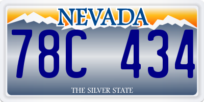 NV license plate 78C434