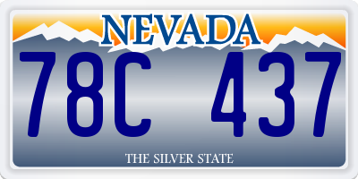 NV license plate 78C437