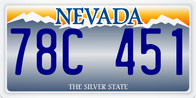 NV license plate 78C451